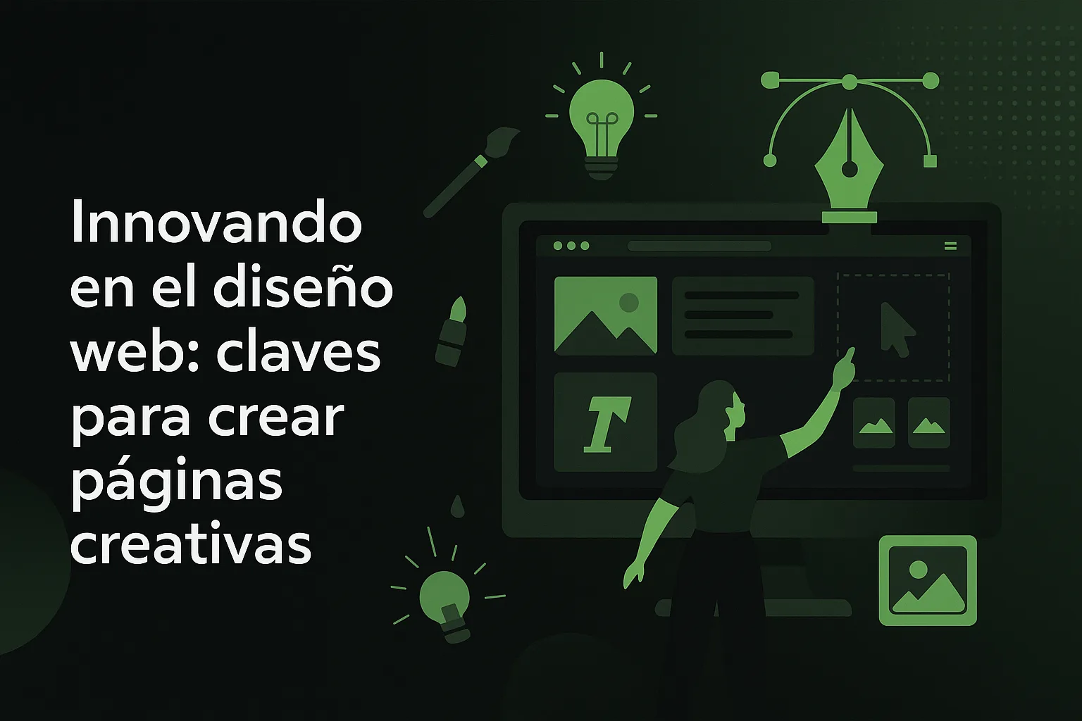 Ilustración sobre diseño web creativo y experiencia de usuario